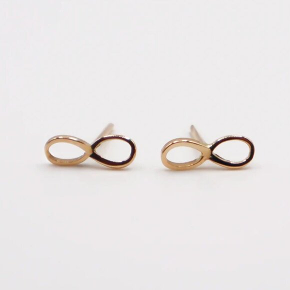 18 Yellow Gold Infinity Earrings - Picture 3 of 3